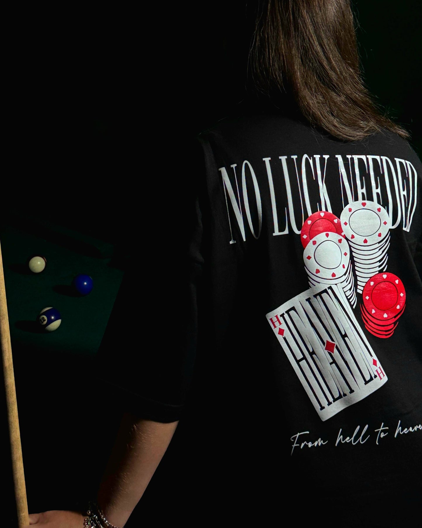 NO LUCK NEEDED - NOIR TEE 240 GSM